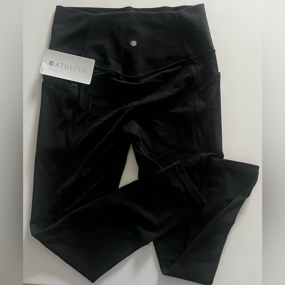 NWT Athleta Salutation Stash Full-Length High Rise Black Leggings—Medium